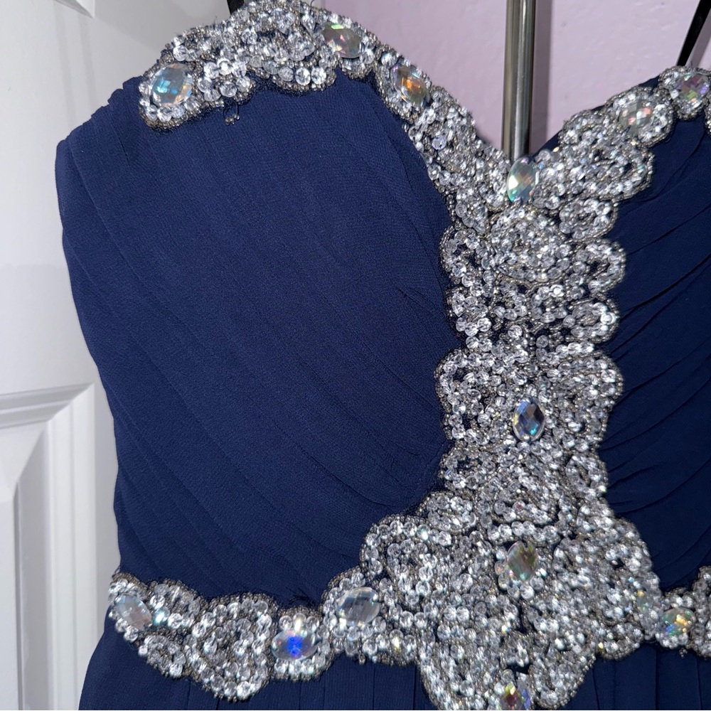 City Triangle Blue Jeweled Dress Size 1 - Picture 2 of 5